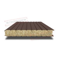 Стеновые сэндвич панели с минватой 250 ral 8017 коричневый