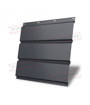 Софит металлический без перфорации 0,5 Satin с пленкой RAL 7024 мокрый асфальт