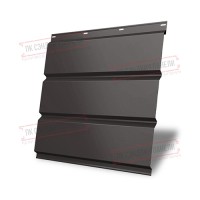 Perforatsiyasiz metall sofit 0,5 GreenCoat Pural BT plyonka bilan RR 32 to'q jigarrang (RAL 8019 ochiq jigarrang)