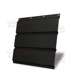 Софит металлический без перфорации 0,5 Satin с пленкой RAL 9005 черный