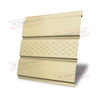 Markaziy perforatsiyalangan metall sofit 0,45 Drap plyonka bilan RAL 1014 fil suyagi