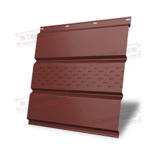 Софит металлический центральная перфорация 0,5 Satin с пленкой RAL 3009 оксидно-красный