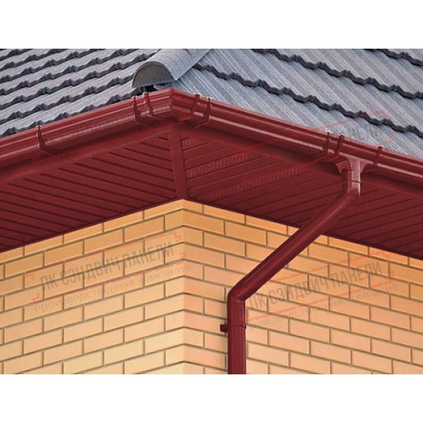 Markaziy perforatsiyalangan metall sofit 0,5 Satin plyonka bilan RAL 3011 qizg'ish jigarrang