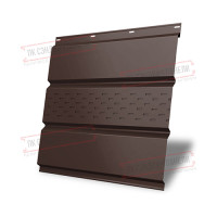 Софит металлический центральная перфорация 0,5 Quarzit Pro Matt с пленкой RAL 8017 шоколад