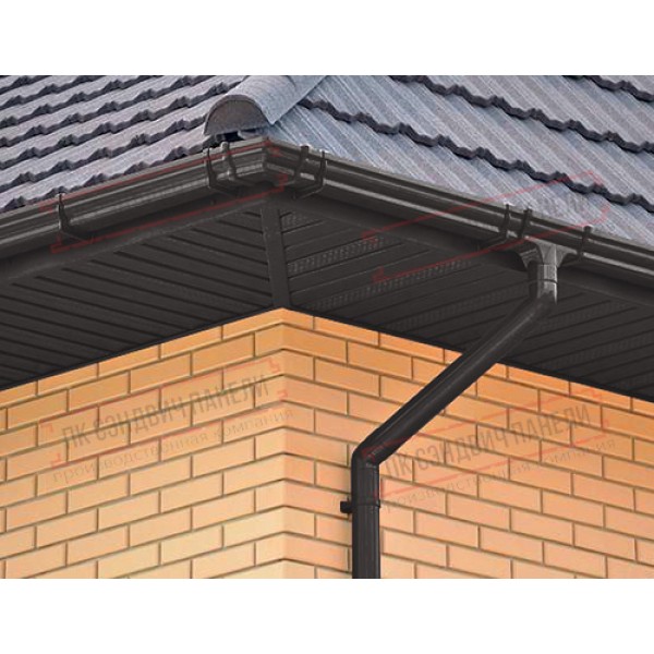 Markaziy perforatsiyalangan metall sofit 0,5 GreenCoat Pural BT plyonka bilan RR 32 to'q jigarrang (RAL 8019 ochiq jigarrang)
