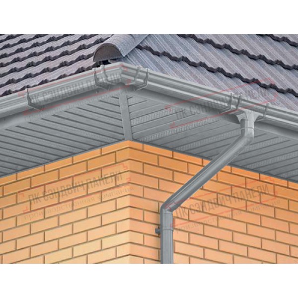 Markaziy perforatsiyalangan metall sofit 0,5 GreenCoat Pural matt plyonka bilan RR 21 och-kulrang (RAL 7040 серое окно)