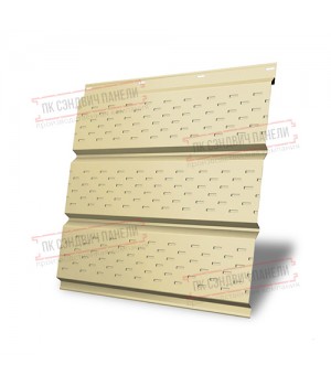 Софит металлический полная перфорация 0,45 Drap с пленкой RAL 1014 слоновая кость
