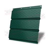 To'liq perforatsiyalangan metall sofit 0,45 Drap ST plyonka bilan RAL 6005 yashil mox