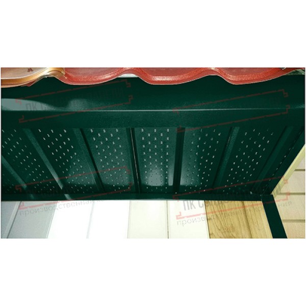 To'liq perforatsiyalangan metall sofit 0,4 PE plyonka bilan RAL 6005 yashil mox