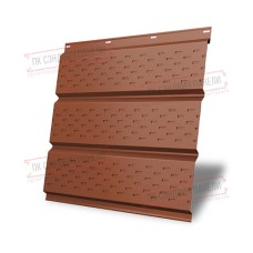 Софит металлический полная перфорация 0,5 Velur с пленкой RAL 8004 терракота