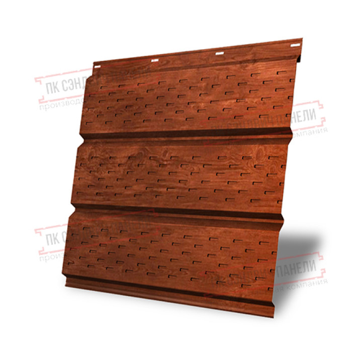 Софит металлический полная перфорация 0,45 Print Elite с пленкой Cherry Wood