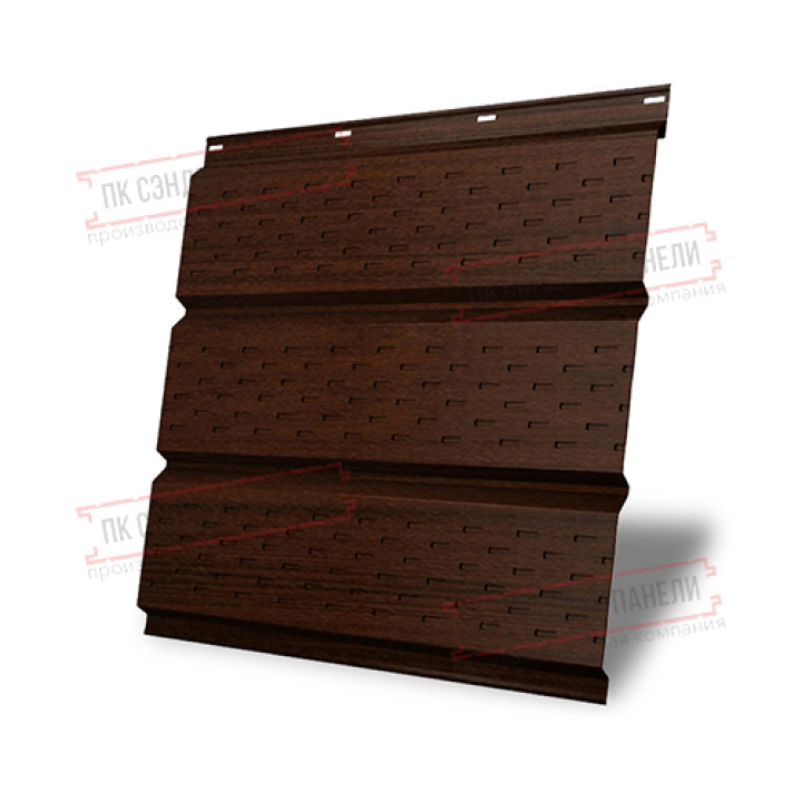 Софит металлический полная перфорация 0,45 Print Elite с пленкой Choco Wood