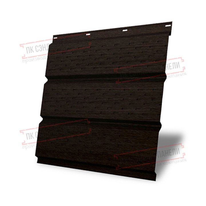 Софит металлический полная перфорация 0,45 Print Elite с пленкой Coffee Wood
