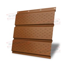 Софит металлический полная перфорация 0,5 Quarzit с пленкой Cuprum Steel