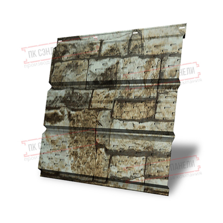 Софит металлический полная перфорация 0,45 Print Elite с пленкой Fine Stone