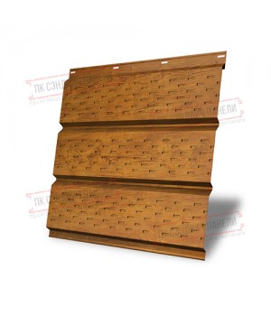 Софит металлический полная перфорация 0,4 Print Premium с пленкой Golden Wood