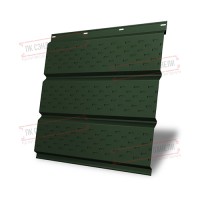 To'liq perforatsiyalangan metall sofit 0,5 GreenCoat Pural BT plyonka bilan RR 11 to'q-yashil (RAL 6020 xromli yashil)