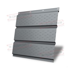 Софит металлический полная перфорация 0,5 GreenCoat Pural matt с пленкой RR 21 светло-серый (RAL 7040 серое окно)