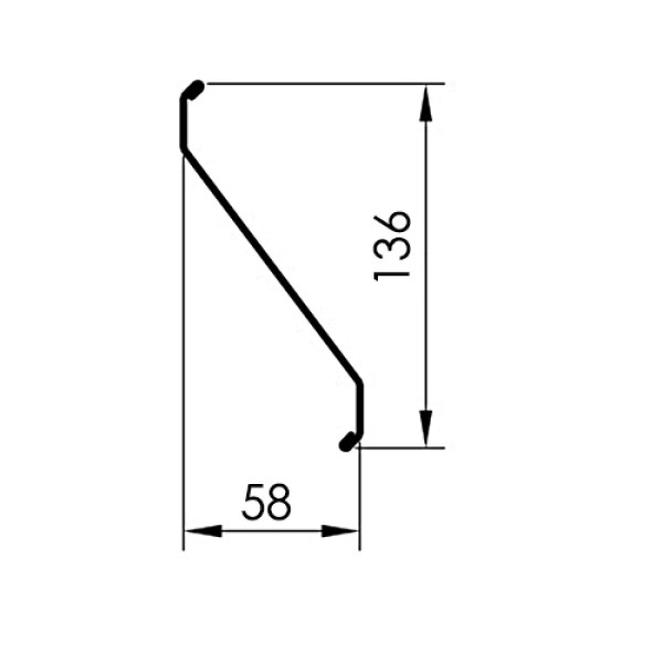 Jalyuzi to'siq S 58х136 mm, Ochiq rangdagi daraxt - 0,5mm