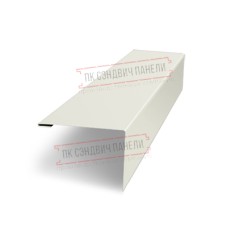 Нащельник (для калиток и ворот) 25х35 жалюзи Milan, Tokyo, Palermo 0,5 Satin с пленкой RAL 9003 сигнальный белый (L1,68)