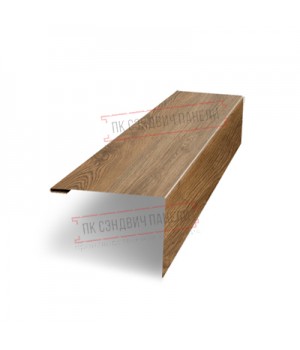 Нащельник (для калиток и ворот) 25х35 жалюзи Milan, Tokyo, Palermo 0,45 Print Elite Antique wood (L1,68)