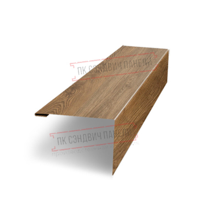 Нащельник (для калиток и ворот) 25х35 жалюзи Milan, Tokyo, Palermo 0,45 Print-double Elite Antique wood (L1,68)