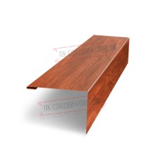 Нащельник (для калиток и ворот) 25х35 жалюзи Milan, Tokyo, Palermo 0,45 Print Elite Cherry wood (L1,68)