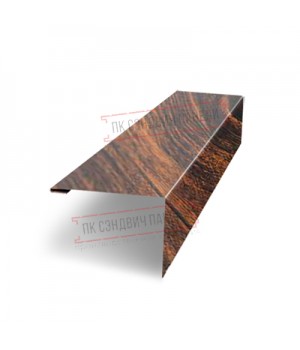 Нащельник (для калиток и ворот) 25х35 жалюзи Milan, Tokyo, Palermo 0,45 Print EliteChestnut Wood (L1,68) (обратная сторона серая)