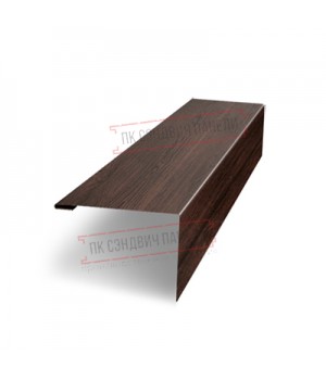 Нащельник (для калиток и ворот) 25х35 жалюзи Milan, Tokyo, Palermo 0,45 Print Elite Choco wood (L1,68)