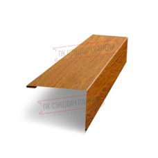 Нащельник (для калиток и ворот) 25х35 жалюзи Milan, Tokyo, Palermo 0,45 Print Elite Golden wood (L1,68)