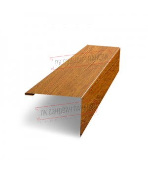 Нащельник (для калиток и ворот) 25х35 жалюзи Milan, Tokyo, Palermo 0,45 Print Elite Golden wood (L1,68)