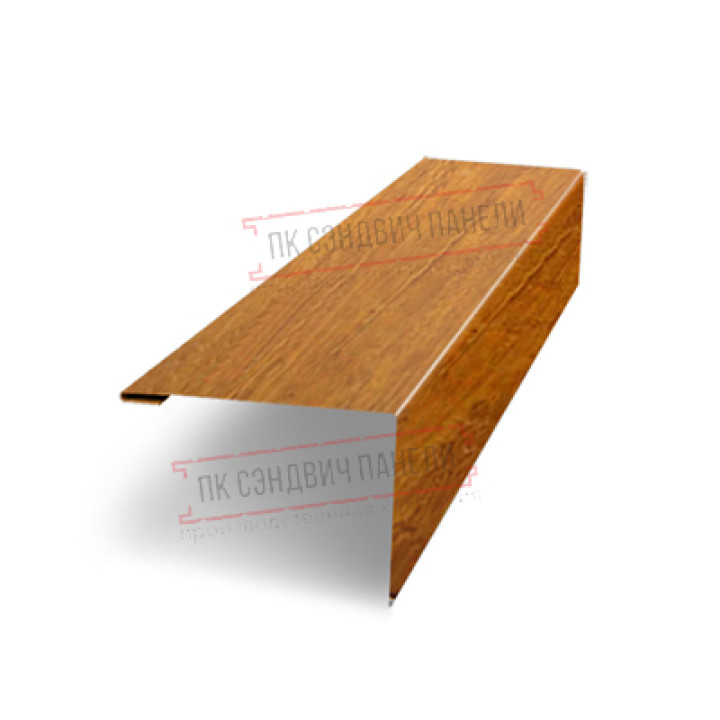 Нащельник (для калиток и ворот) 25х35 жалюзи Milan, Tokyo, Palermo 0,45 Print-double Elite Golden wood (L1,68)