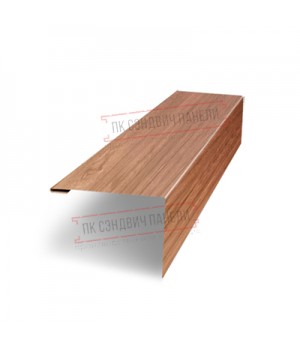 Нащельник (для калиток и ворот) 25х35 жалюзи Milan, Tokyo, Palermo 0,45 Print Elite Honey wood (L1,68)