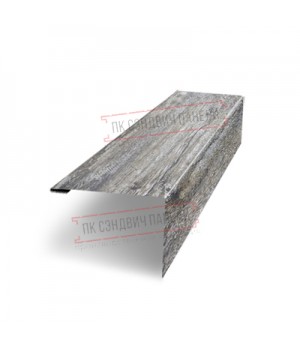 Нащельник (для калиток и ворот) 25х35 жалюзи Milan, Tokyo, Palermo 0,45 Print Elite Nordic wood (L1,68)