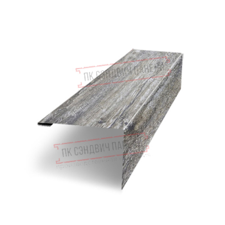 Нащельник (для калиток и ворот) 25х35 жалюзи Milan, Tokyo, Palermo 0,45 Print Elite Nordic wood (L1,68)
