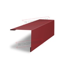 Планка завершающая 50х50 жалюзи Milan 0,5 Satin с пленкой RAL 3011 коричнево-красный