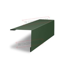 Планка завершающая 50х50 жалюзи Milan 0,5 Velur RAL 6020 хромовая зелень