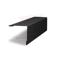 Planka yakunlovchi 50x50 jalyuzi Milan 0,5 GreenCoat Pural BT, matt RR 33 qora