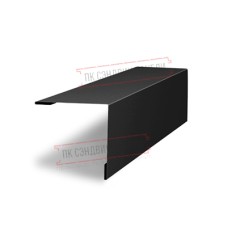 Планка завершающая 50х50 жалюзи Milan 0,5 Velur RAL 9005 черный