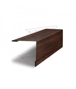 Планка завершающая 50х50 жалюзи Milan 0,45 Print Elite Choco Wood