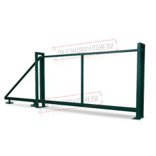 Ворота откатные Жалюзи 2,0х3,5 RAL 6005 без заполнения