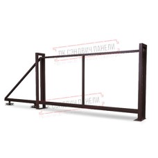 Ворота откатные Жалюзи 1,68х3,5 RAL 8017 без заполнения