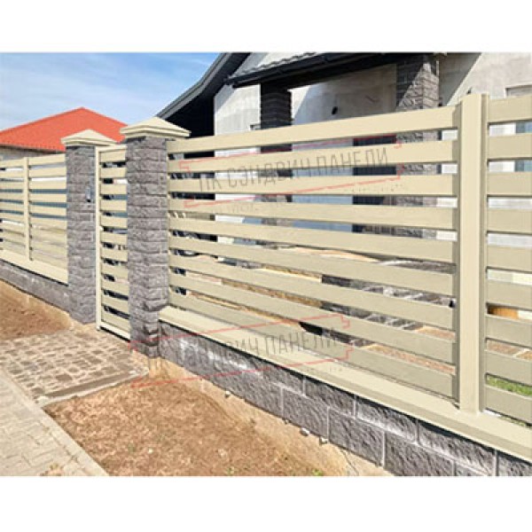 Купить ламель лицевую 125 Texas стартовая/финишная для калиток и ворот 0,45 PE RAL 1015 светлая слоновая кость 