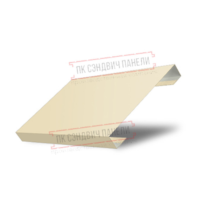 Ламель лицевая 125 Texas стартовая/финишная для калиток и ворот 0,5 Satin с пленкой RAL 1015 светлая слоновая кость