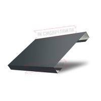 Ламель лицевая 125 Texas стартовая/финишная для калиток и ворот 0,45 Drap ST RAL 7016 антрацитово-серый Ламель лицевая 125 Texas стартовая/финишная для калиток и ворот 0,45 Drap ST RAL 7016 антрацитово-серый