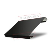 Ламель лицевая 150 Texas стартовая/финишная для калиток и ворот 0,45 Drap RAL 9005 черный