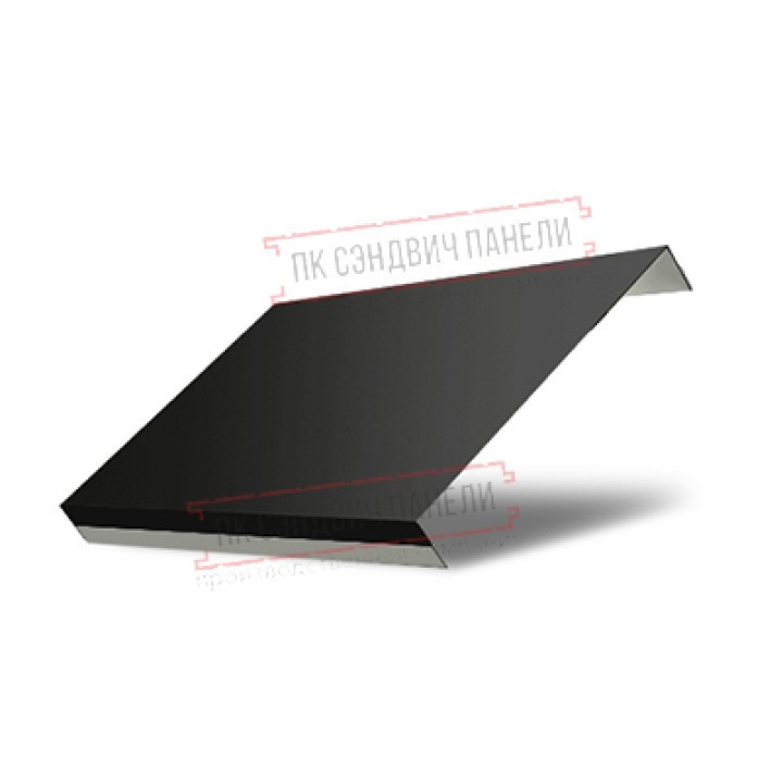 Ламель обратная 125 жалюзи Texas 0,5 Quarzit Lite с пленкой RAL 9005 черный