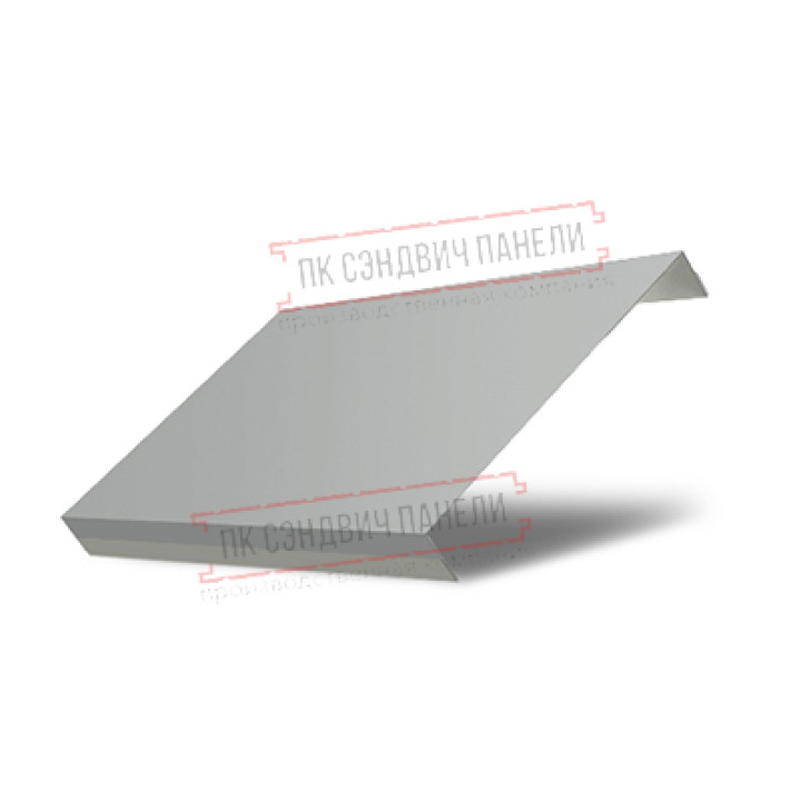 Ламель обратная 125 жалюзи Texas 0,5 Satin с пленкой RAL 9006 бело-алюминиевый