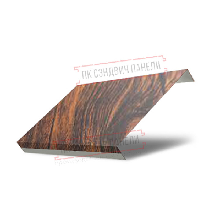 Ламель обратная 125 жалюзи Texas 0,45 Print Elite Chestnut Wood (обратная сторона серая)