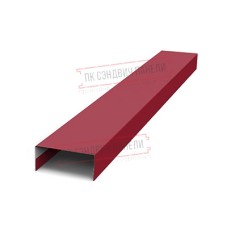Крепежная планка нижняя Texas 0,45 PE с пленкой RAL 3003 рубиново-красный